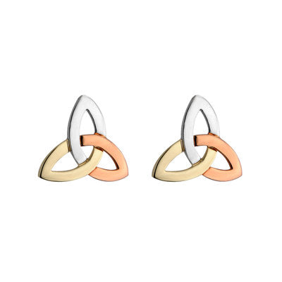 14K Multi Gold Colour Trinity Knot Stud Earrings