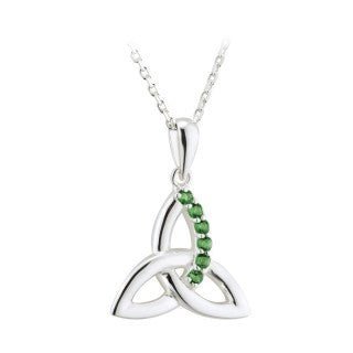 Green Crystal Trinity Pendant - Celtic Collections