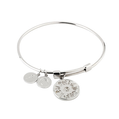 Sterling Silver History Of Ireland 3 Disc Charm Bangle
