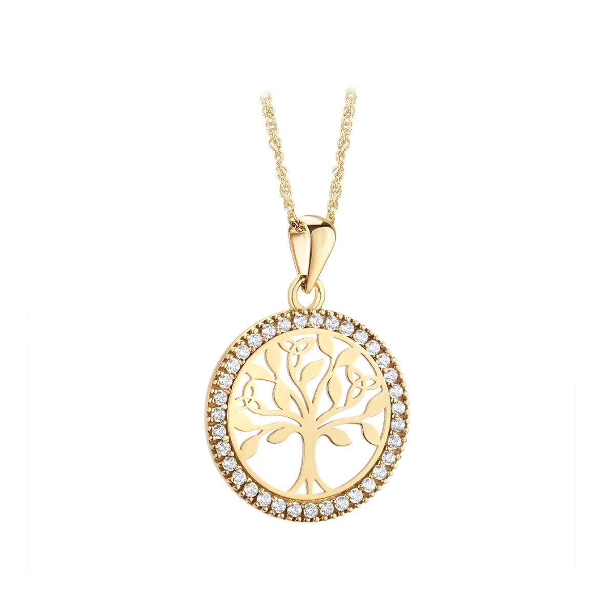 17MM 14K Solid Gold Family Tree | Yellow and White Gold Tree of Life | –  YanYa