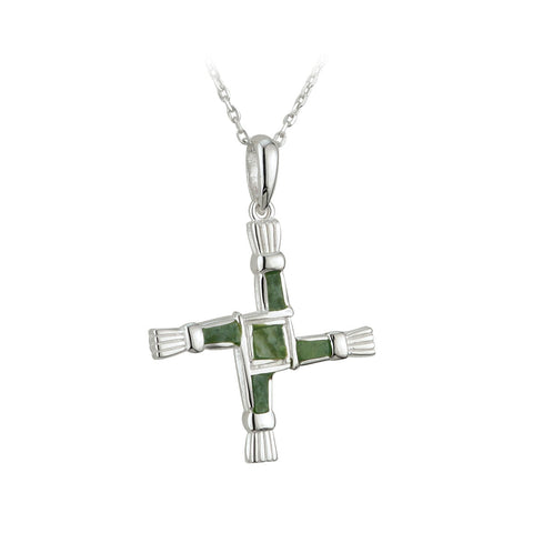 Connemara Marble St Brigid's Cross Necklace