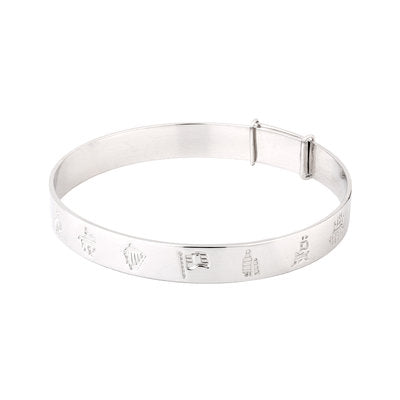 Sterling Silver History Of Ireland Kids Expanding Bangle
