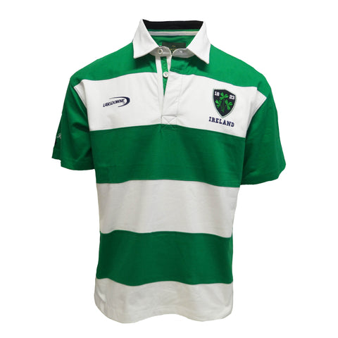 Emerald/White Stripe Ireland Short Sleeve Rugby Top