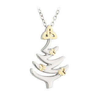 Christmas Tree Trinity Knot Shamrocks Pendant