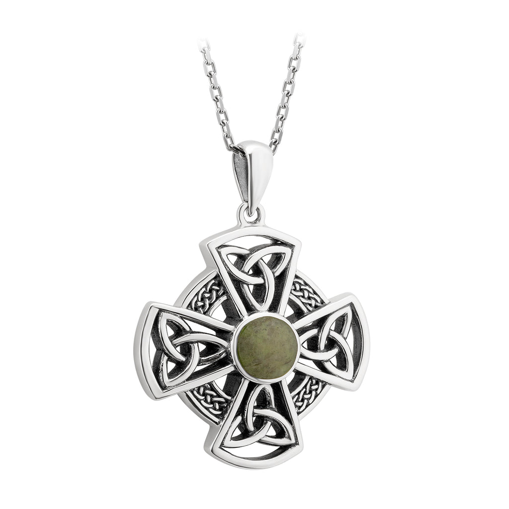 Sterling Silver Marble Celtic Cross Pendant